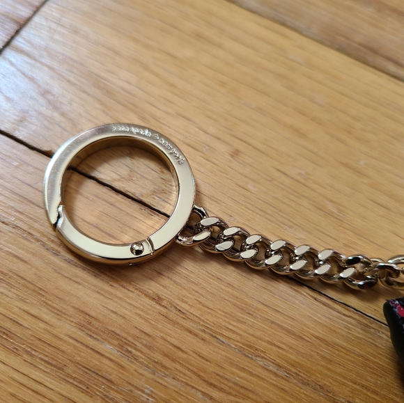 NWT- KATE SPADE-Odette Black Cherry Glitter Medium L-Zip Card Holder in Black Ch - Picture 7 of 9